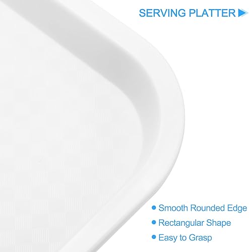 Miniatura 3 de uxcell Bandejas de plástico de comida rápida a granel de 10 x 14 pulgadas, bandejas rectangulares para servir, bandejas para cafetería, platos para