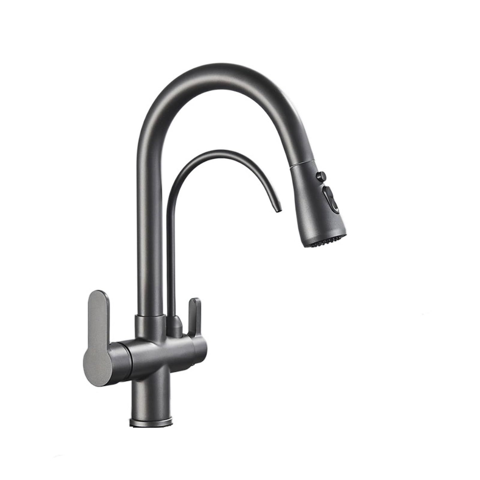 Robinet de cuisine extractible et purificateur gris anthracite pour le bien-être de votre famille