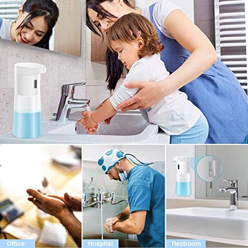 Rokurokuroku Dispenser Sapone Automatico, 500ml Distributore di Sapone Liquido con Sensore Intelligente Erogatore Sapone Touchless Gel Disinfettante Mani per Bagni Cucine e Ristoranti