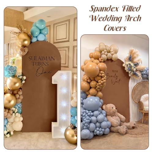 Cobertura de Arco de Boda con Spandex Ajustado 6.6FT Marrón miniatura 6