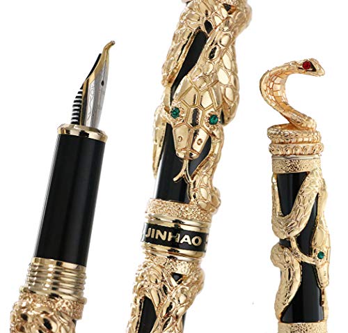 JinHao Snake Calligraphy Fountain Pen Fude Bent Nib (Fine to Broad Size) Advanced Writing Gift Pen for Collection