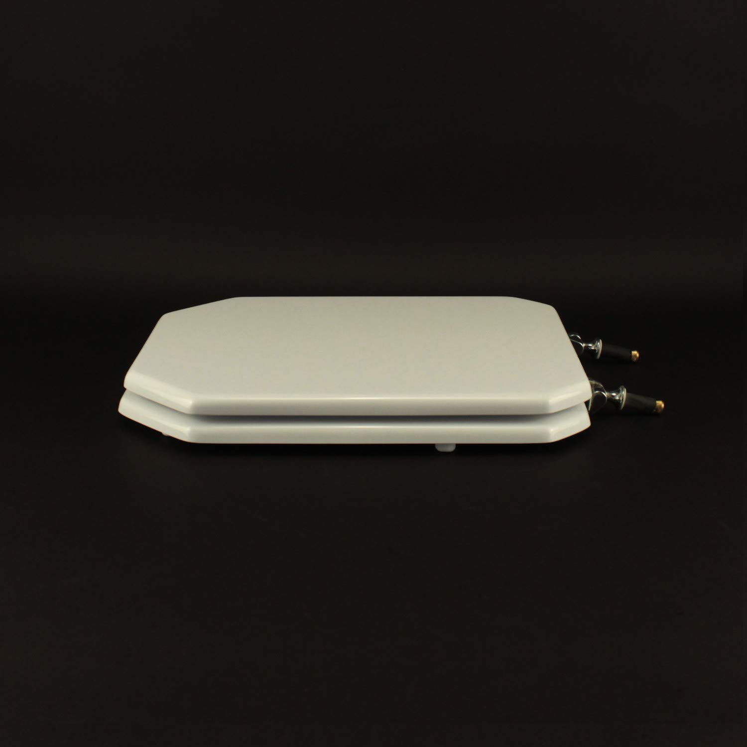 ACB/Colbam Inodoro Laufen-duravit 1930. octogonal, blanco, cremallera de cromo, asiento de inodoro.
