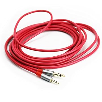 Cabo de áudio ABLET para JBL Synchros S700, S400BT, J56BT, S300, S300I, S300a, S500, S700, E40BT, E30, E40, E50BT,S400BT Fones de ouvido vermelhos de 3 metro/9,9 pés