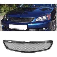 Black Carbon Fiber Matte Black Front Bumper Grille Mesh Grill Cover For Mitsubishi Lancer 2006-2007