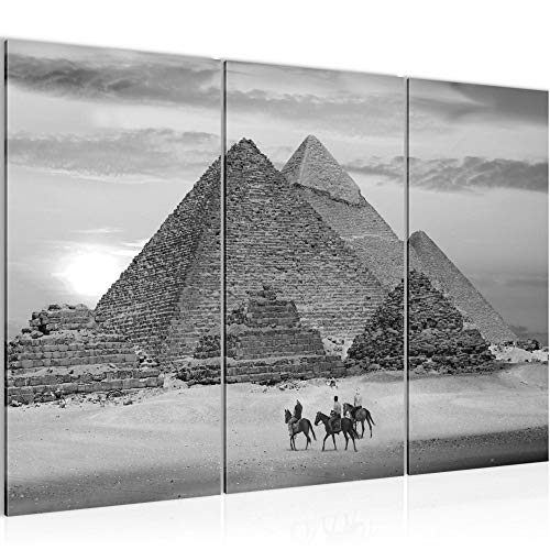 Runa Art Egypte Pyramides Peinture Tableau Salon XXL Noir Blanc