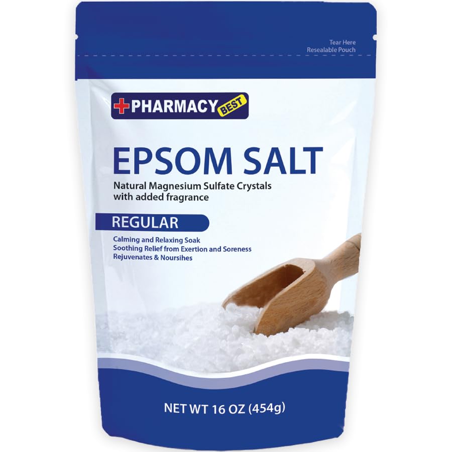 Epsom Salt for Stubborn Foot Odor, Athletes Foot Burning & Itching, Damaged Discolored Nails-A Natural Callus 16 Ounces (Regular, Pack of 1)