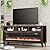 Amerlife 65" Fireplace TV Stand with 60" Glass Electric Fireplace, Industrial & Farmhouse Media Entertainment Center with Open Shelve Storage for TVs Up to 75", TV Console for Living Room, Espresso