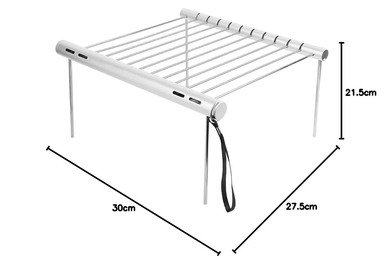 Tragbarer Holzkohlegrill, Edelstahl Kleiner Grill HolzkohlegrillBarbeque Grill Tragbarer Klappgrill für Outdoor Camping Kochen Picknicks
