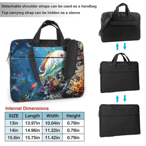 Bolso para laptop unisex de 15.6 pulgadas con diseño acuático miniatura 4