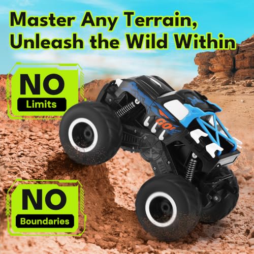Image of Threeking 1:16 Amphibious Monster Truck All Terrain Remote Control Car Toys | Waterproof Durable 4WD Off-Road RC Crawler Cars Pick-Up Unique Toy Gifts for Boys Girls Ages 6-12