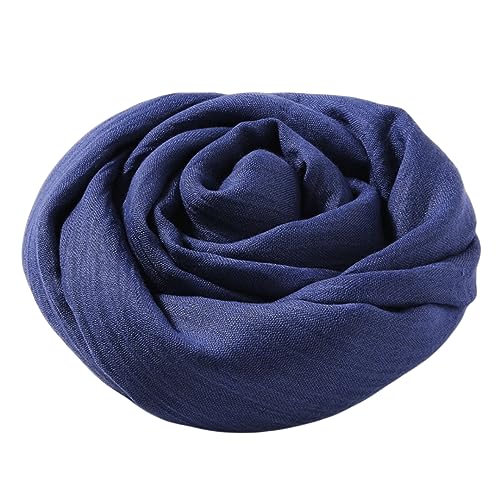 [ＫＯＵＭＡＫＩ] ガーゼ スカーフ 大判 マフラー ストール レディース UVカット 綿麻【冷感・薄手・無地・ふんわり】 冷房対策 軽量 海辺 旅行 冷房対策 プレゼント 贈り物 記念日 (ブルー)のサムネイル