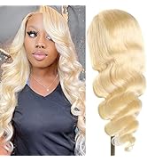 613 Lace Front Wigs Human Hair Blonde 13x4 Body Wave HD Transparent Lace Frontal Wig For Black Wo...