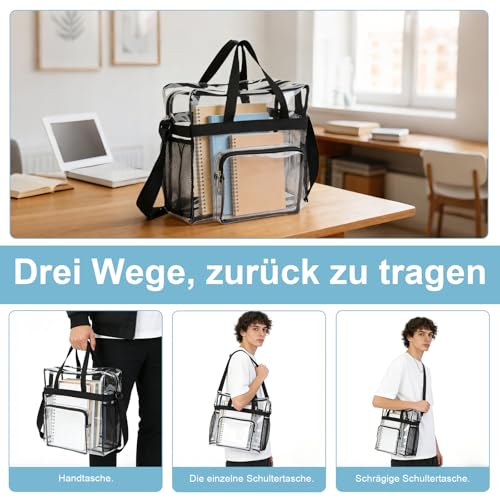 Cjytdkj Sac transparent, 28 x 13 x 27 cm, pour le travail, la salle de sport, les concerts et les compétitions sportives – vue 5