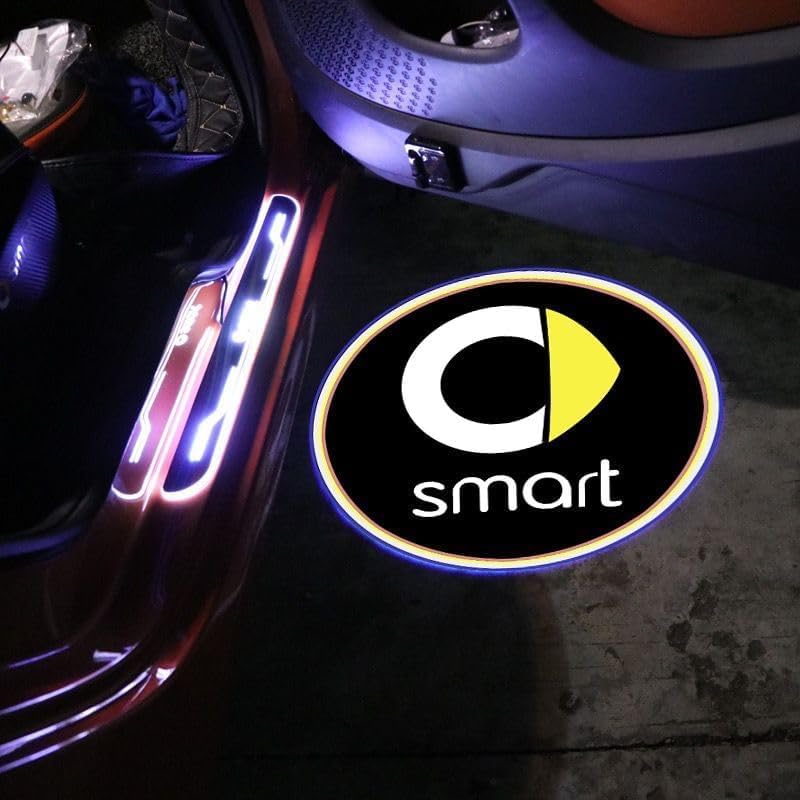 2 Pcs Car Door Projector Lights for Smart #1 Brabus Pro+ 2023, Car Door Logo Light Projector Welcome Lamp Welcome Puddle Lamp Interior Accessories