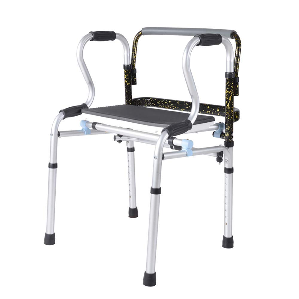Elderly folding walker with Seat,Lightweight Walking Frame with Comfort Grip,Ideal for Elderly & Handicap