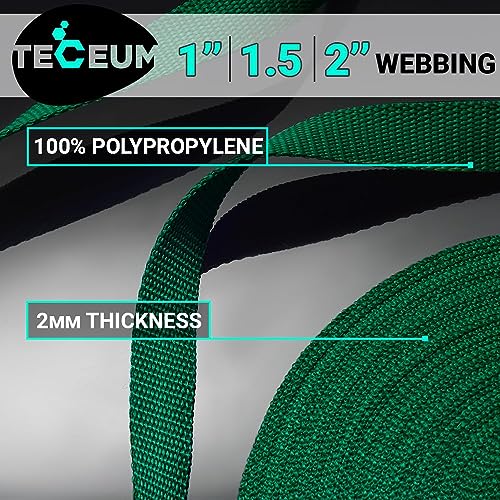 Image of TECEUM 3 /4 inch & 5 /8 inch & 1 inch & 1.5 inch & 2 inch Webbing - 10 25 50 Yards - 40+ Colors - Heavy Duty 1 Inch 1.5 Inch 2 Inch Backpack Straps - Webbing for Outdoors Indoors Crafting DIY