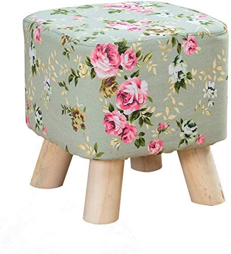 Tabouret de pied ottoman rond déhoussable et antidérapant