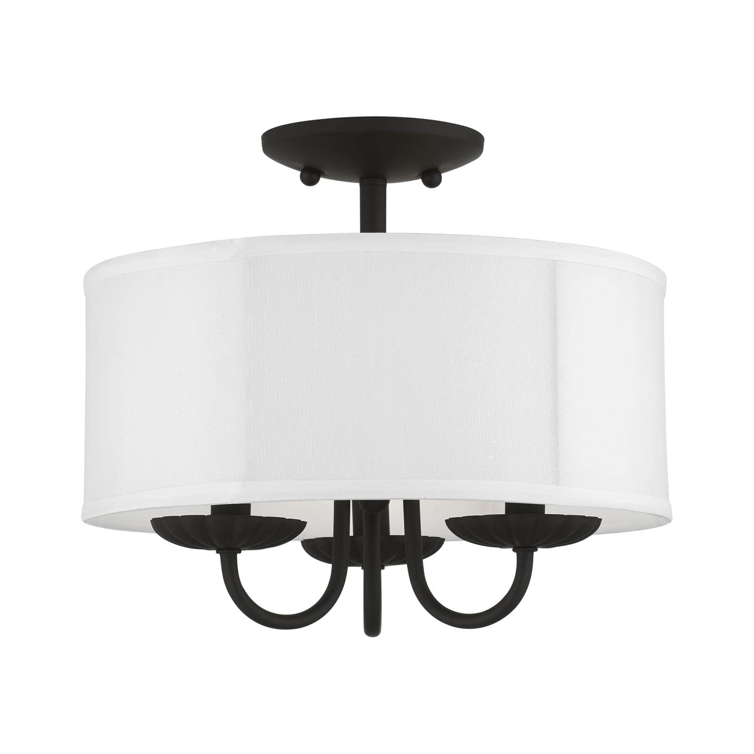 Plafonnier semi-flush noir Brookdale pour illuminer une pièce sombre