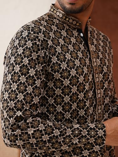 Image of Jompers Embroidered Kurta Pyjama Set For Men (,)