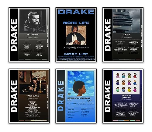 Dimensioni: un set di 6 poster musicali (20,3 x 25,4 cm).