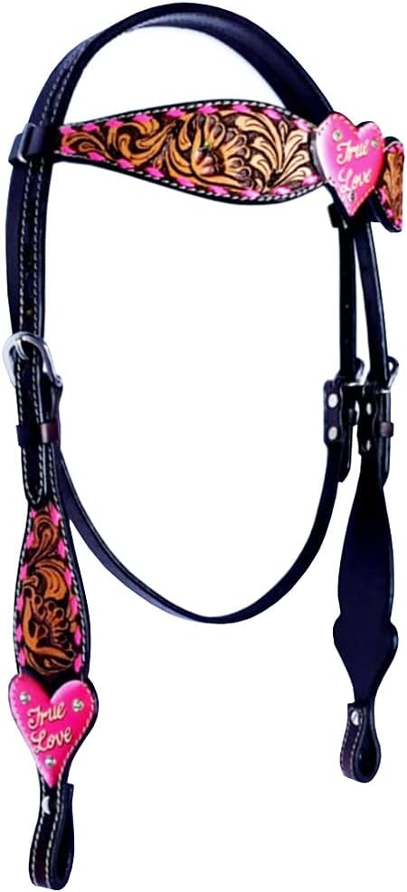HILASON Western Horse Headstall Breast Collar Set American Leather Floral