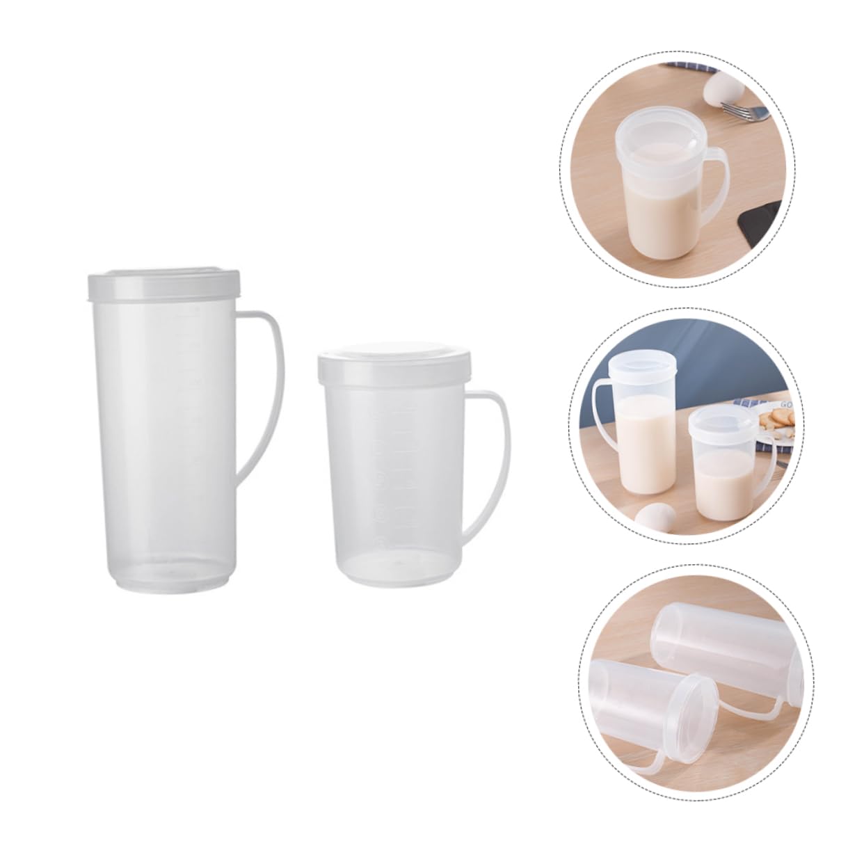 MAGICLULU 6 Pezzi Tazza Brocca Trasparente Con Coperchio Dosatore Per Cottura Al Forno Pentola Per Succo Microonde Misurino Tazza Distributore Di Acqua Calda Brocca Per Acqua Riutilizzabile