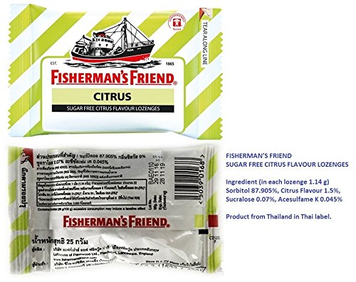 Fisherman's Friend Sugar Free Refreshing Citrus Flavor Cough Lozenges, 25G Pack, (Pack Of 12) #TOP5