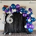 50PCS Blue Purple and Silver Balloons,12 inch Blue Purple and Silver Balloon Arch Kit Party Decorations,Suitable for Birthday Party Space Theme Decorations Baby Shower Supplies - Image 5