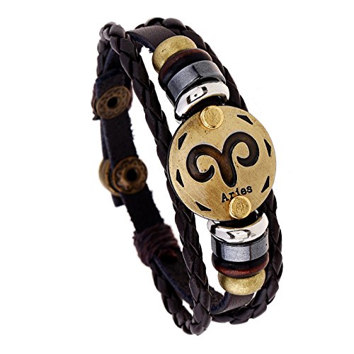 Cadeau tissé en cuir 12 constellations pour accessoire de vêtement personnalisé