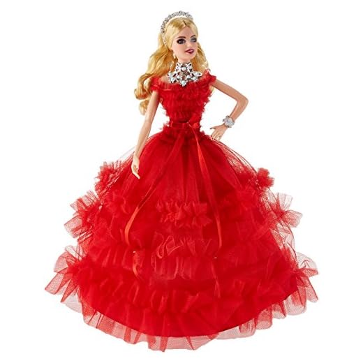 Barbie Signature poupée de collection tenue de Noël, robe rouge cintrée à la taille, édition 30ème anniversaire, jouet collector, FRN69