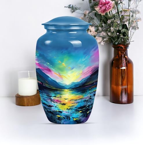 Image of Personalized Majestic - Large Burial Urn - Large Decorative Urn - 10 Inch - Large with Velvet Bag - Decorative Urn for Ashes - Funeral Urn - Cremation Urn - Memorial Urn for Male & Female
