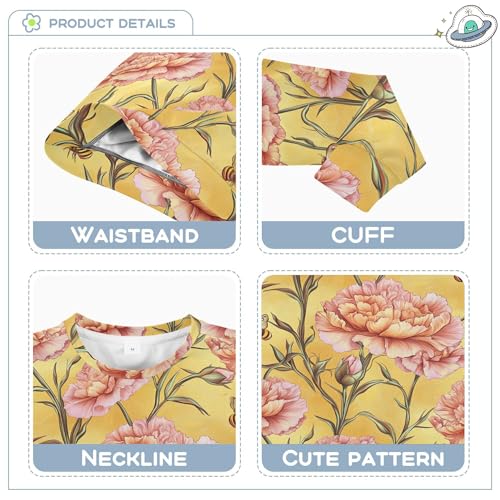 JUNZAN Beauty Carnation Gold Little Kids Sweatshirts Hoodies Crewneck Kids Hoodies Boys Sports 4T3