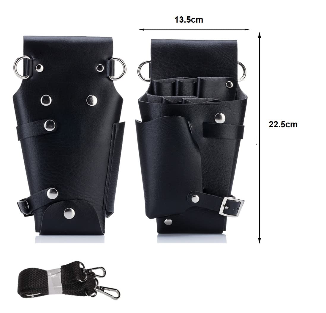 Borsa per Parrucchieri in Pelle Borsa per Forbici da Parrucchiere Borsa Parrucchiere Nero Borsa per Attrezzi Professionale da Parrucchieri