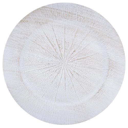 Opexscal 13" Round White Charger Plates, Elegant Serving Chargers Plate Set Bulk for Wedding Dinner Holiday Party Event Table Setting Decoration, 6 Pcs