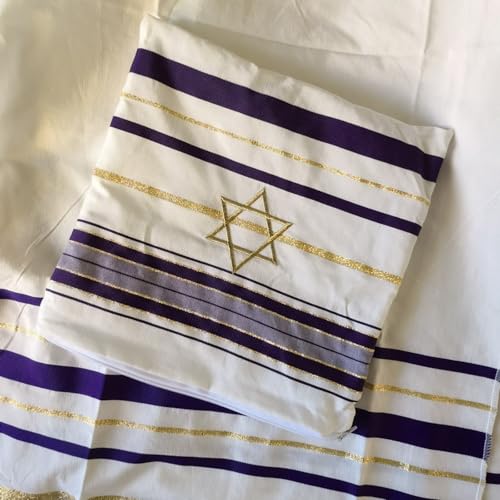Tallit prayer shawl female Christians jewish cloth scarf, Decorated with Hebrew letters and motifs, Machine Wash2