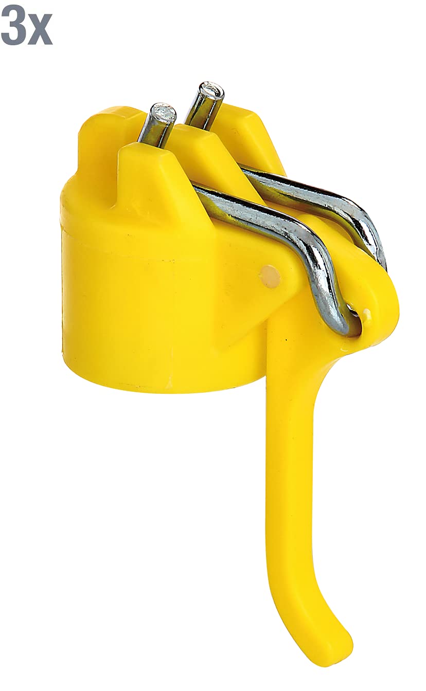 Alberts 663582 Leinenspannerkopf für Wäschpfähle | Kunststoff, gelb | für Rohr-Ø 42 mm | 3er Set