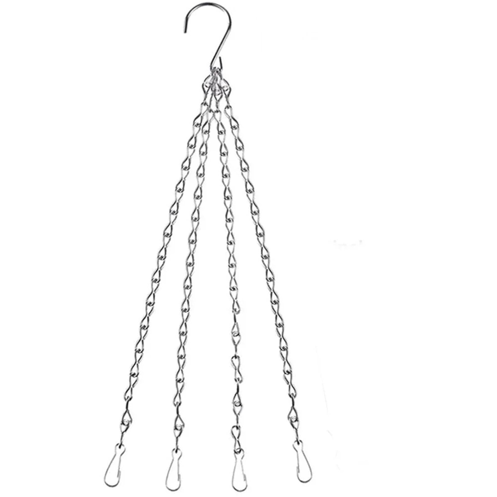 SQQCREATO Hanging Basket Chains 1Pc Flower Pot Hanging Basket Chain Replacement Plant Hanger Iron Bird Feeders Other Ornaments(Silver1)