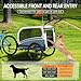 SEPNINE 2-in-1 XL Fahrradanhänger für Hunde, Hundeanhänger für Fahrrad - mit Dachöffnung, Reflektoren & Reflexstreifen, mit Schiebestange & Universal-Fahrradkupplung, Faltbar, Bis 50 kg, Blau