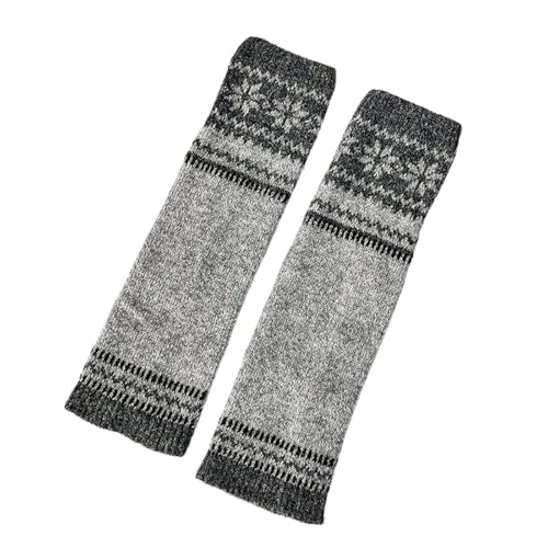 LXGKEKSKG Fell Island - Chaussettes flocon de neige pour l'hiver - Extra épaisses - Chaudes - Rétro - Aspect amincissant, gris, taille unique