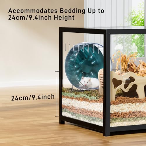 Image of BUCATSTATE Hamster Cage 2.0, Large Hamster Enclosure (39in, Black)