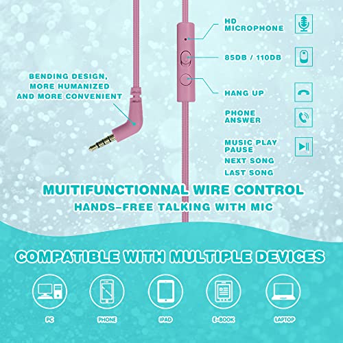 Midola MD-H01-CYAN Volume Limited 85/110Db Kids Headphone Over-Ear/On-Ear Foldable Sound Noise Protection Headset thumb #4