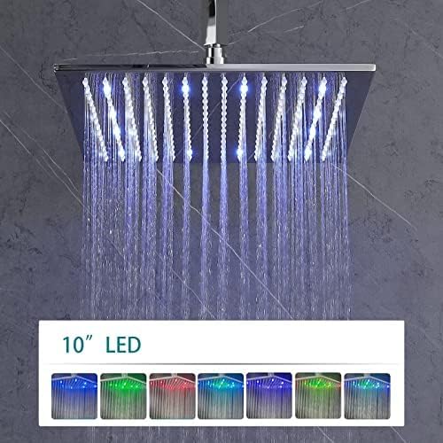Ensemble de douche luxueux noir brossé rétro avec mitigeur de précision et LED