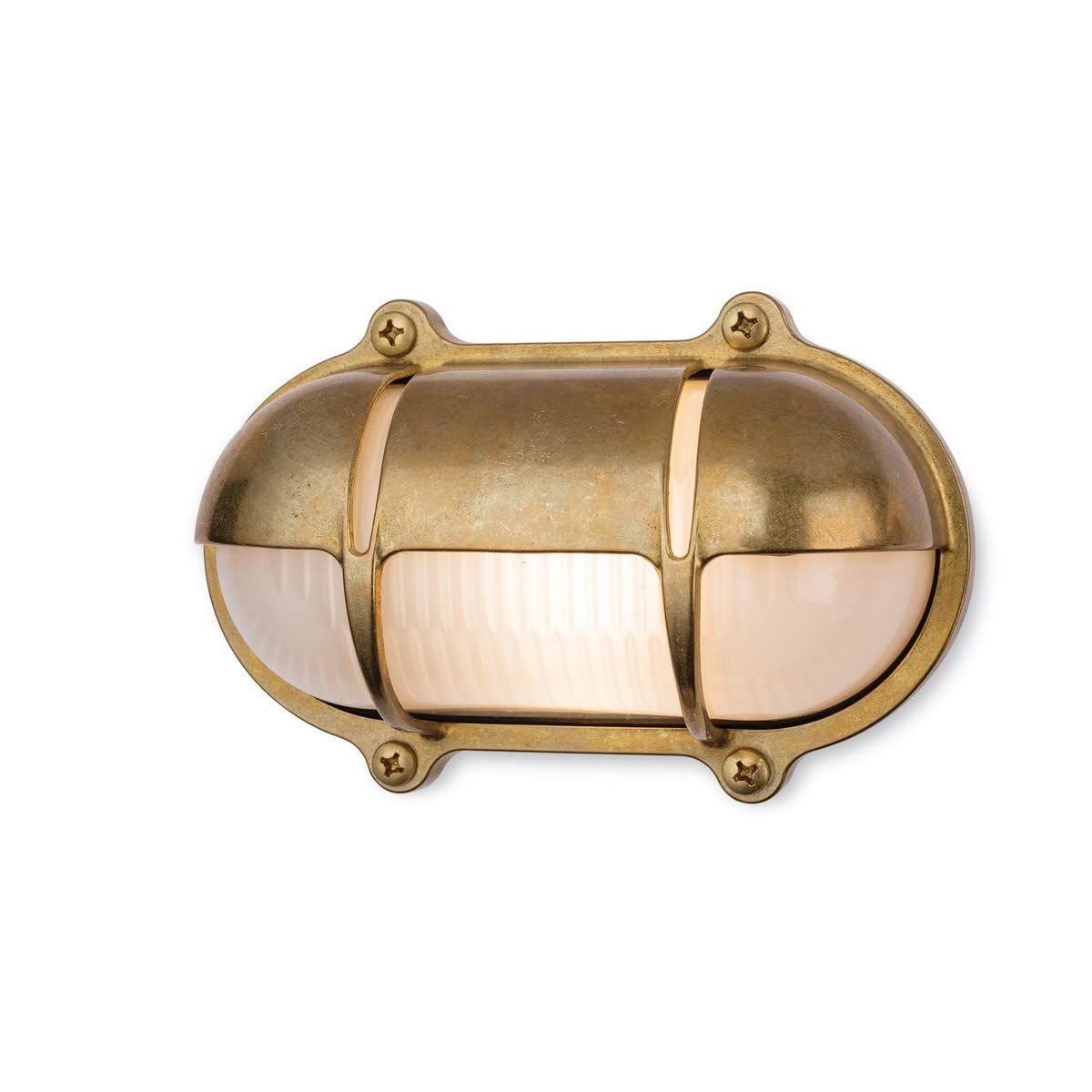 Firstlight Nautic Outdoor Brass Bulkheads Wall Light Oval Brass IP64, E27
