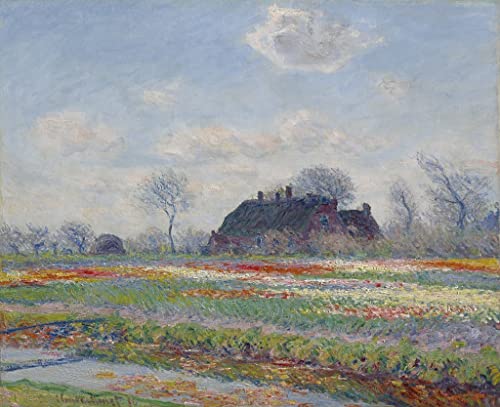 Toile Monet Champs de tulipes peinture murale impression premium 60x90