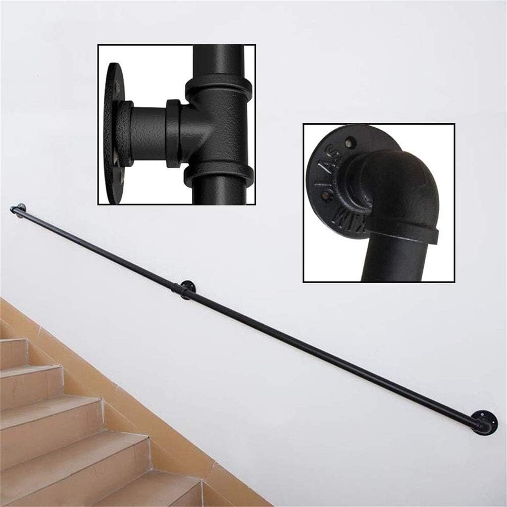 階段手すり手すり手すり - 完全なキット。鉄の水道管の階段の手すり、屋内および屋外のための壁の台紙の手すりの手すりのサポート (Si
