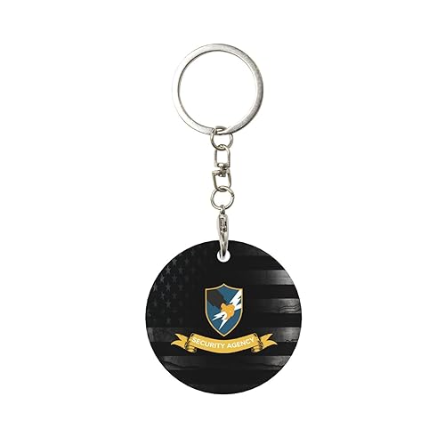 Security Agency Durable Engraved Round Keychain Suitable Takeout Useful