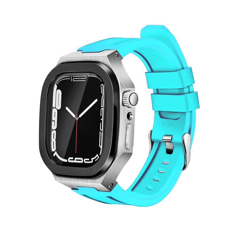 Kit modification Apple Watch boîtier métal antichoc avec bracelet caoutchouc