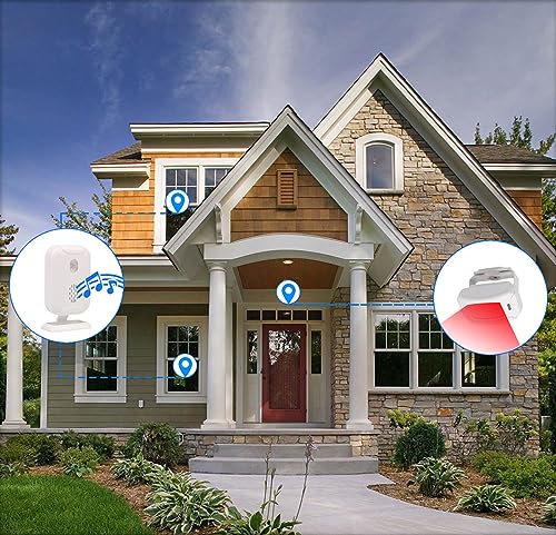 Meichoon Motion Sensor Alarm Wireless Home Security Alert System Doorbell for Front Door Indoor Room Entry Driveway Mailbox with 1 Sensor and 2 Receiver - Image 2