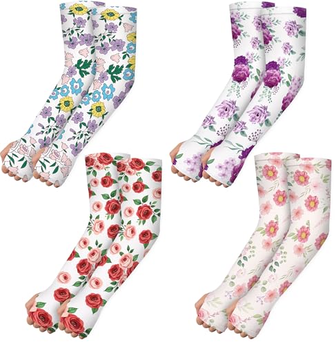 Image of Bebila Gardening Sleeves for Women Farm UV Sun Protection Anti-Scratch Cooling Sleeves with Thumb Hole Arms Cover Outdoors
