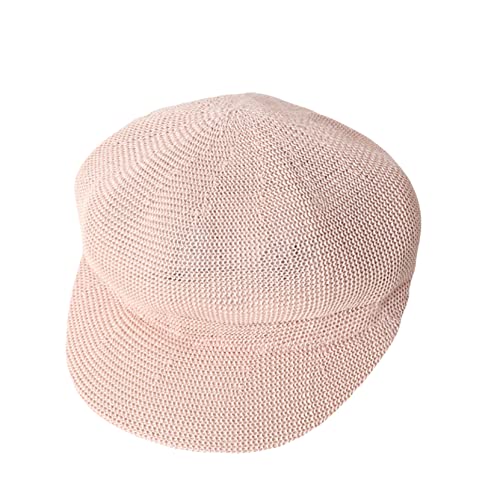 Newsboy Hats For Women Summer Breathable Mesh Straw Beret Adjustable Artist Painter Octagonal Caps Visor Beach Hat Khaki #TOP4